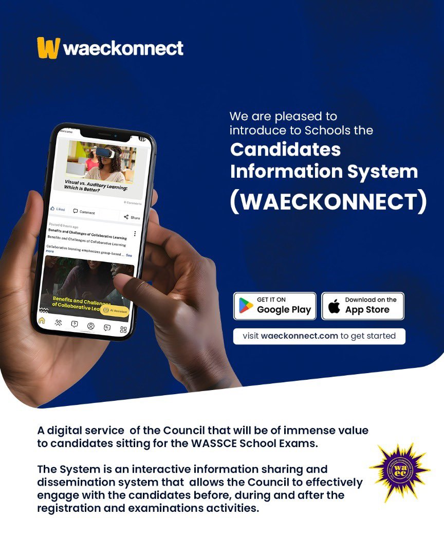 Are you preparing for the WASSCE for School Candidates, 2025?

Do you need a community where you can share ideas and resources with other candidates? 

Worry no more!

Simply log on to waeckonnect.com to join the conversation.