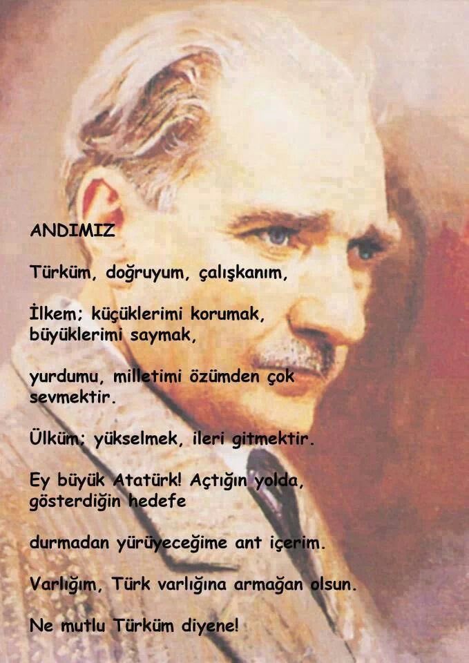 Biz yağmurun altındayken andımızı okumak için en ön sırada bekleyen çocuklarız. Büyüdük “NE MUTLU TÜRKÜM DİYENE” demekten vazgeçmedik, vazgeçmeyiz.