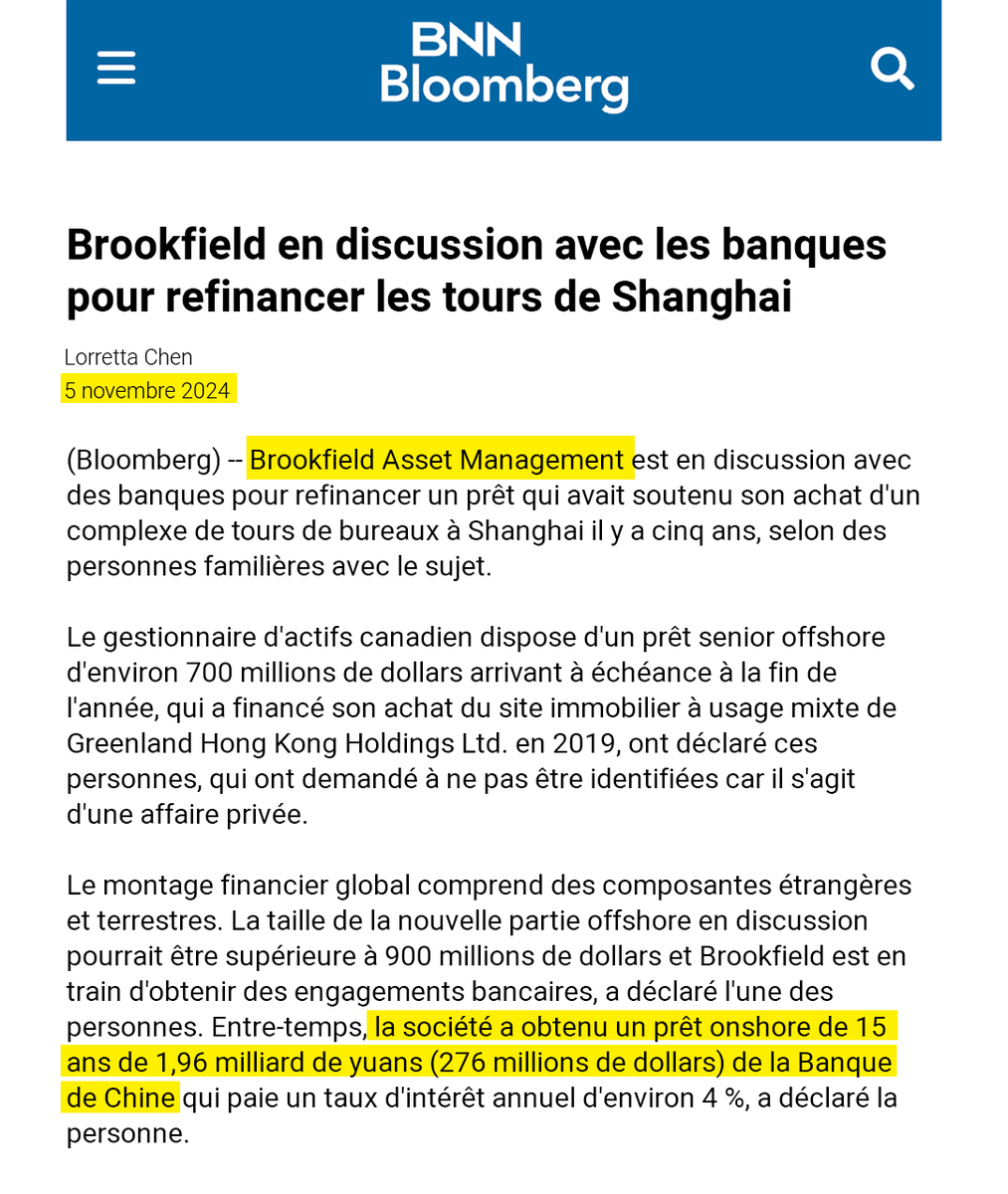 PierrePoilievre's tweet photo. DERNIÈRE HEURE: En septembre, Mark Carney est officiellement devenu le président du groupe de travail de Trudeau sur la croissance économique.

En octobre, Carney a rencontré le directeur adjoint de la Banque populaire de Chine.

À peine deux semaines plus tard, la nouvelle est tombée : Brookfield a obtenu un prêt de 250 millions de dollars de la banque d'État chinoise.

Il est maintenant redevable à un régime étranger hostile. Et ses intérêts vont à l’encontre de ceux du Canada. Pourquoi refuse-t-il de révéler aux Canadiens l’ensemble de ses conflits d’intérêts?