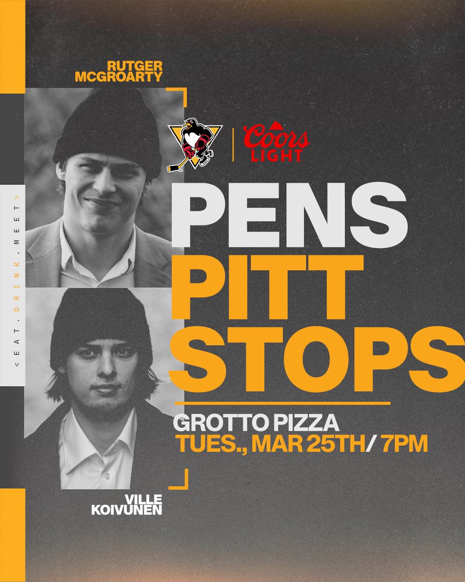We’re pulling double duty again!

Head out to the Hazleton PNC location today to meet Chase Pietila at 3:30, and then come to the Grotto Pizza outside the Wyoming Valley Mall to meet Rutger McGroarty and Ville Koivunen at 7!

See there or be square!