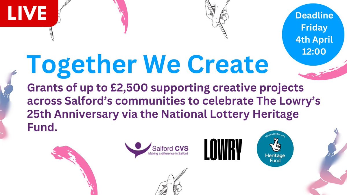 We currently have three funding opportunities we manage open for applications. 

Digital Inclusion - Deadline 16th April
Elevate Fund - Deadline: 7th April
Together We Create Fund - Deadline: 4th April

Read more and apply: lght.ly/h4kpgd0
