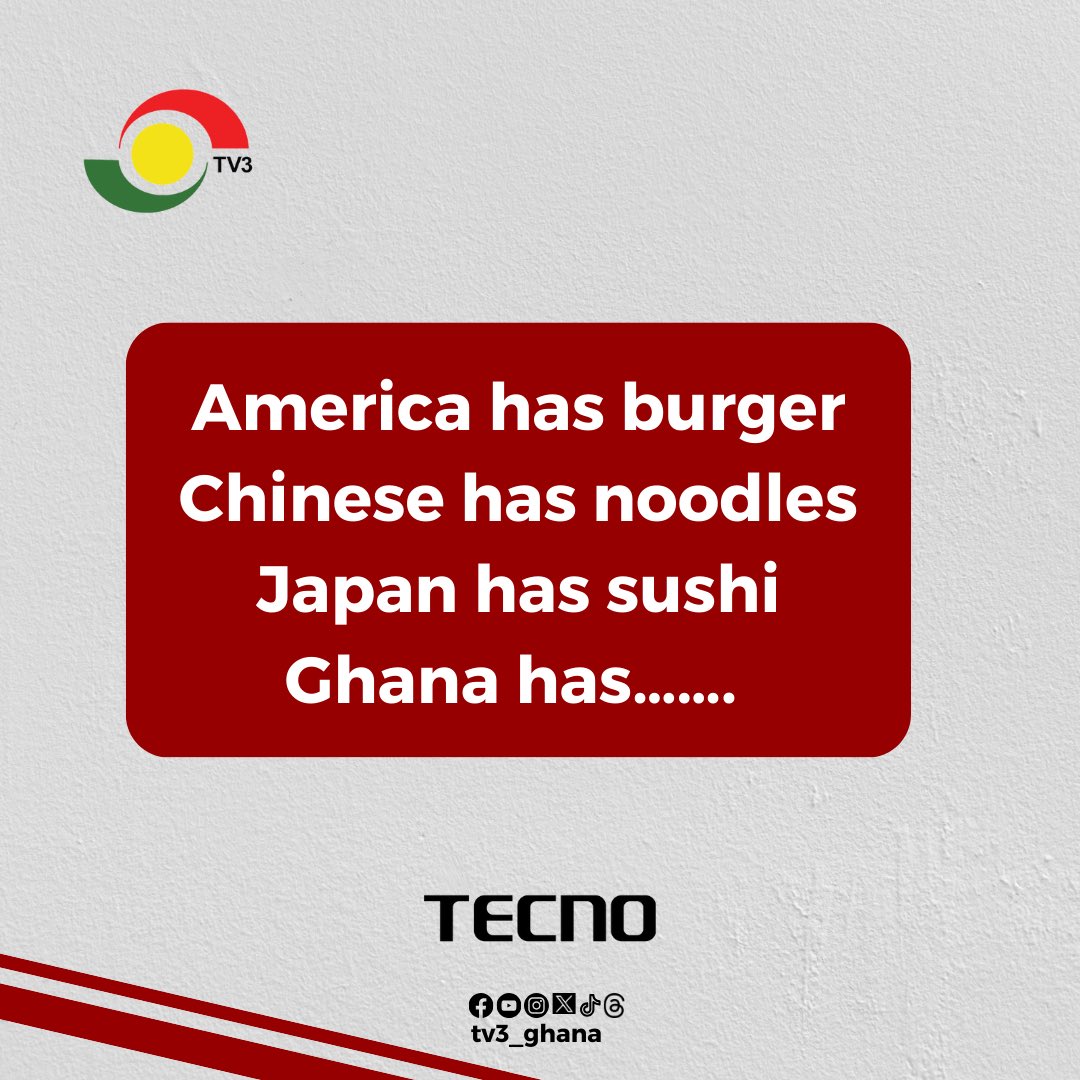 tv3_ghana's tweet photo. What does Ghana have? Share with us in the comments.

#TV3GH @TecnoMobileGH https://t.co/CG8F8nLiWv