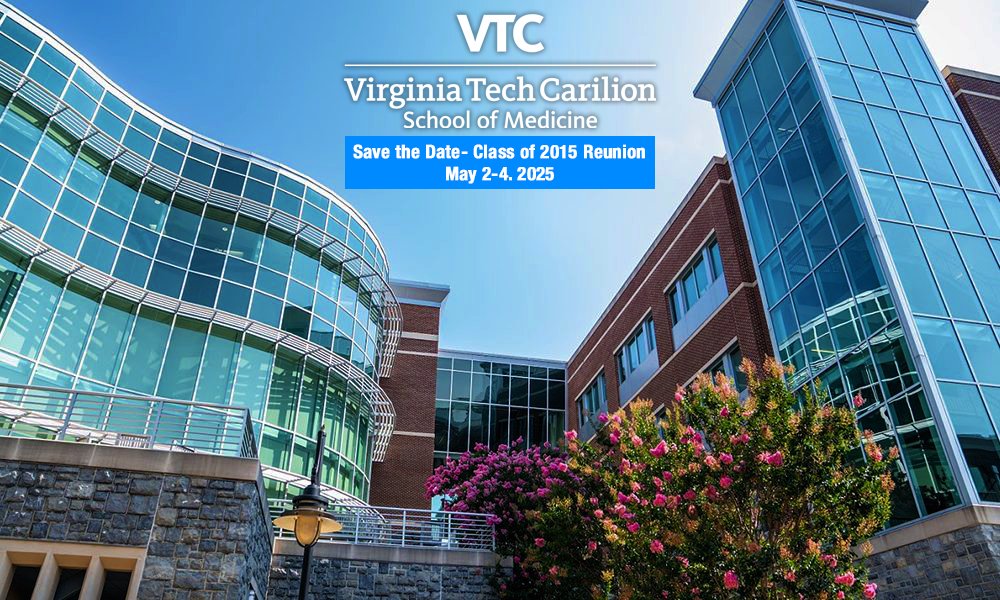 vtcsom's tweet image. Hey VTCSOM Class of 2015- It’s time to celebrate you and your classmates!
Check out the VTCSOM Class of 2015 Reunion event page for all of the reunion weekend details.
Don’t forget to register! Event page: medicine.vtc.vt.edu/events/class-o…