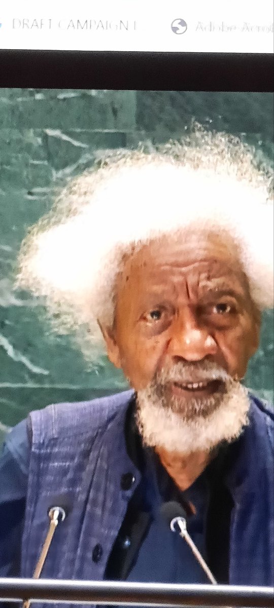 Thanks for your words, Wole  Soyinka, speaking in the General Assembly on this International Day for the Remembrance of the Victims of the Trafficking in Captured Africans and their Chattel Enslavement. Lest we forget.