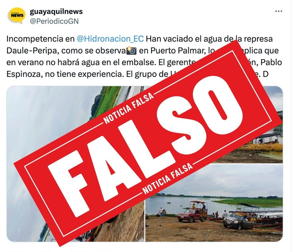 CELECEPOficial's tweet photo. ❌NOTICIA FALSA
 
CELEC EP informa que las compuertas de la presa Daule Peripa están cerradas desde el 13 de marzo de 2025.

📌Recuerde informarse por los canales oficiales de CELEC EP. https://t.co/ih8PoysaWO