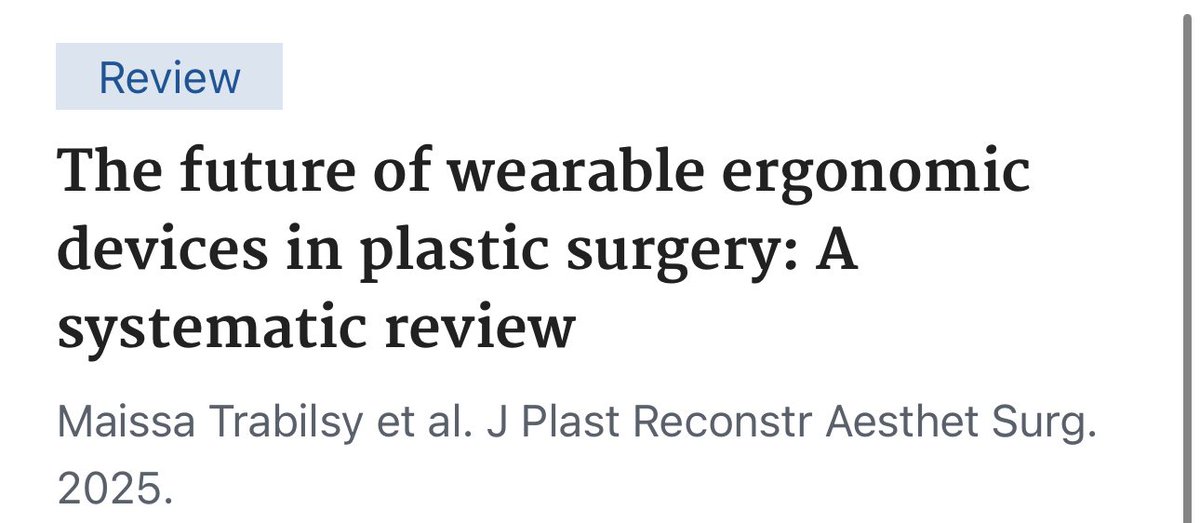Society of Surgical Ergonomics (@socsurgergo) on Twitter photo Exoskeletons can support surgeons to ⬆️ ergonomics
Systematic review by <a href="/MayoClinic/">Mayo Clinic</a>👇
11 studies
Small sample sizes
12 devices tested
Mostly general surgery
Surgeons felt better! 😀
How to bridge the gap to generate more data?
pubmed.ncbi.nlm.nih.gov/40117709/ Exoskeletons can support surgeons to ⬆️ ergonomics
Systematic review by <a href="/MayoClinic/">Mayo Clinic</a>👇
11 studies
Small sample sizes
12 devices tested
Mostly general surgery
Surgeons felt better! 😀
How to bridge the gap to generate more data?
pubmed.ncbi.nlm.nih.gov/40117709/