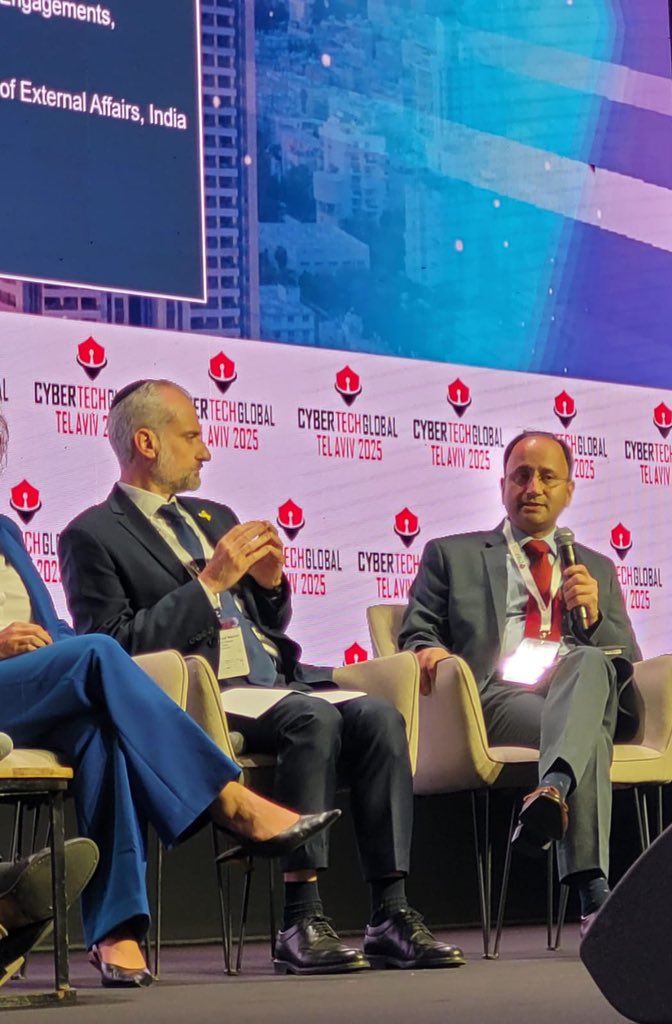 JS(CD) Mr. Amit Shukla shared valuable insights on "National and Global Cyber Challenges" and the role of international collaboration in advancing cybersecurity at CYBER TECH Global Tel Aviv 2025.

<a href="/MEAIndia/">Randhir Jaiswal</a> <a href="/IndianDiplomacy/">Indian Diplomacy</a>