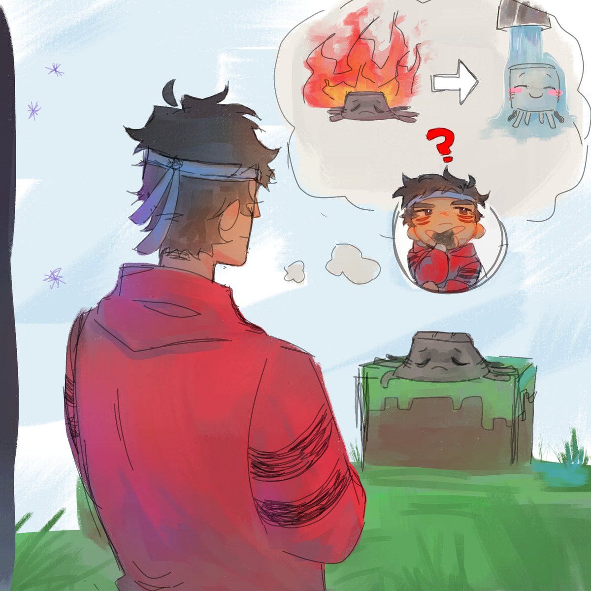 Yeah_v6's tweet photo. They are  marshmallows of whimsy and joy

#qsmpfanart #qsmpeggs #roierfanart #qroier #jaidenart #qjaiden #parrotduo #Ghastling #Minecraft #MinecraftArt https://t.co/TXUGTNeXq0