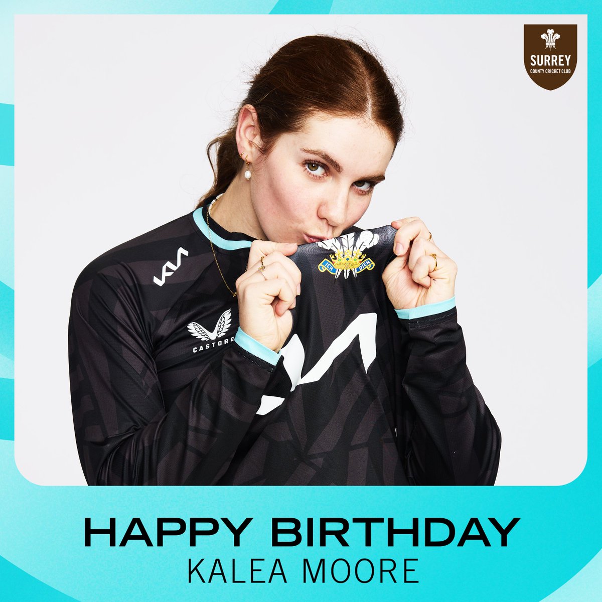 surreycricket's tweet photo. Wishing Surrey all-rounder Kalea Moore a very Happy Birthday! 🎂

Have a great day on tour, Kal! 🥳

🤎 | #SurreyCricket https://t.co/fBQ6rflQHO