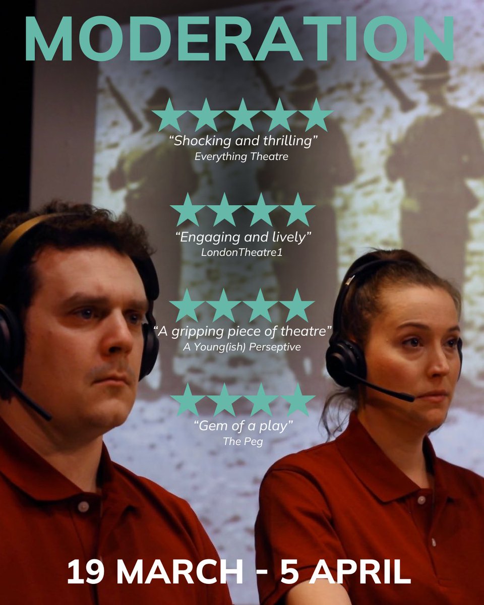 Moderation is back tonight! 

A comedic doom scroll thriller about the effect social media has on our fractured society, the future of the people there to protect us from the worst, and the power of human connection in our fragile digital world.

🎟️ thehopetheatre.com/moderation