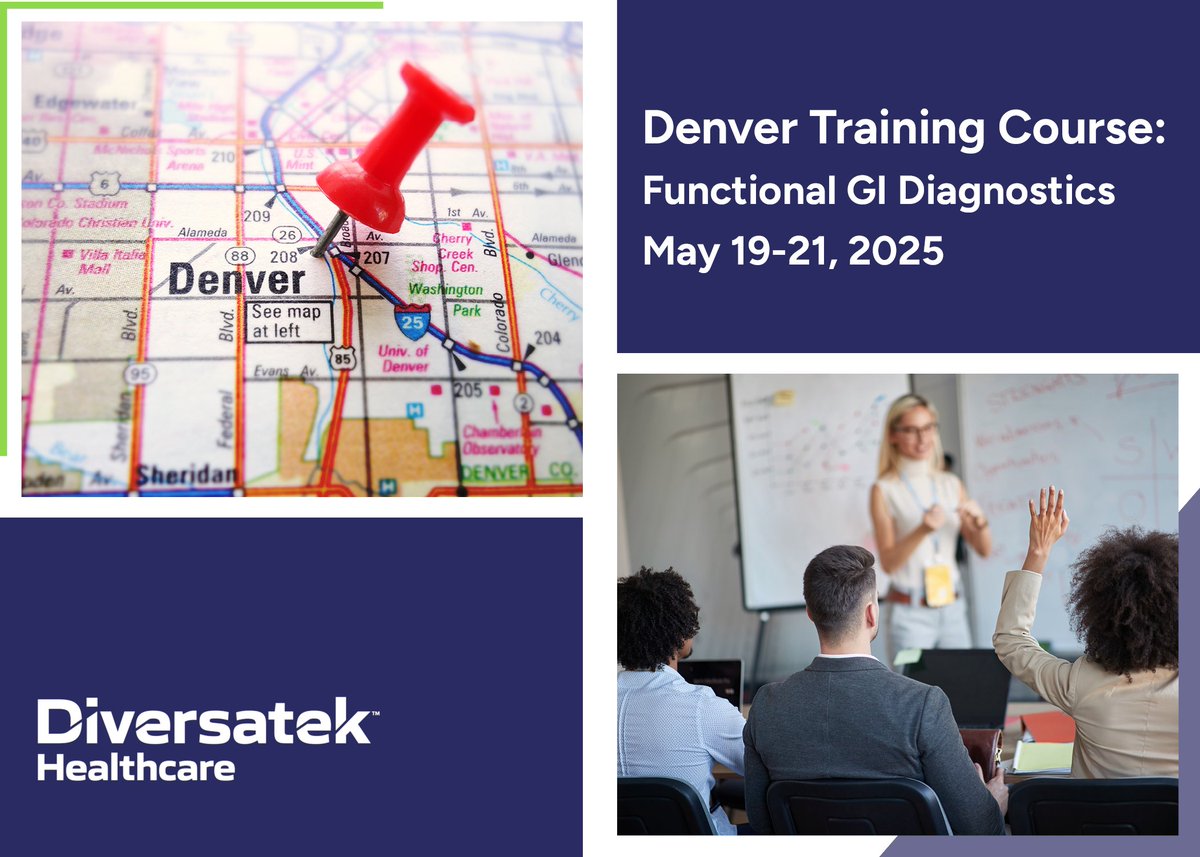 We are happy to announce the return of our Denver Course: Functional GI Diagnostics. 

📅 May 19-21, 2025
🏥 Diversatek Healthcare Training Center (Highlands Ranch, CO)

okt.to/Gl1t0h