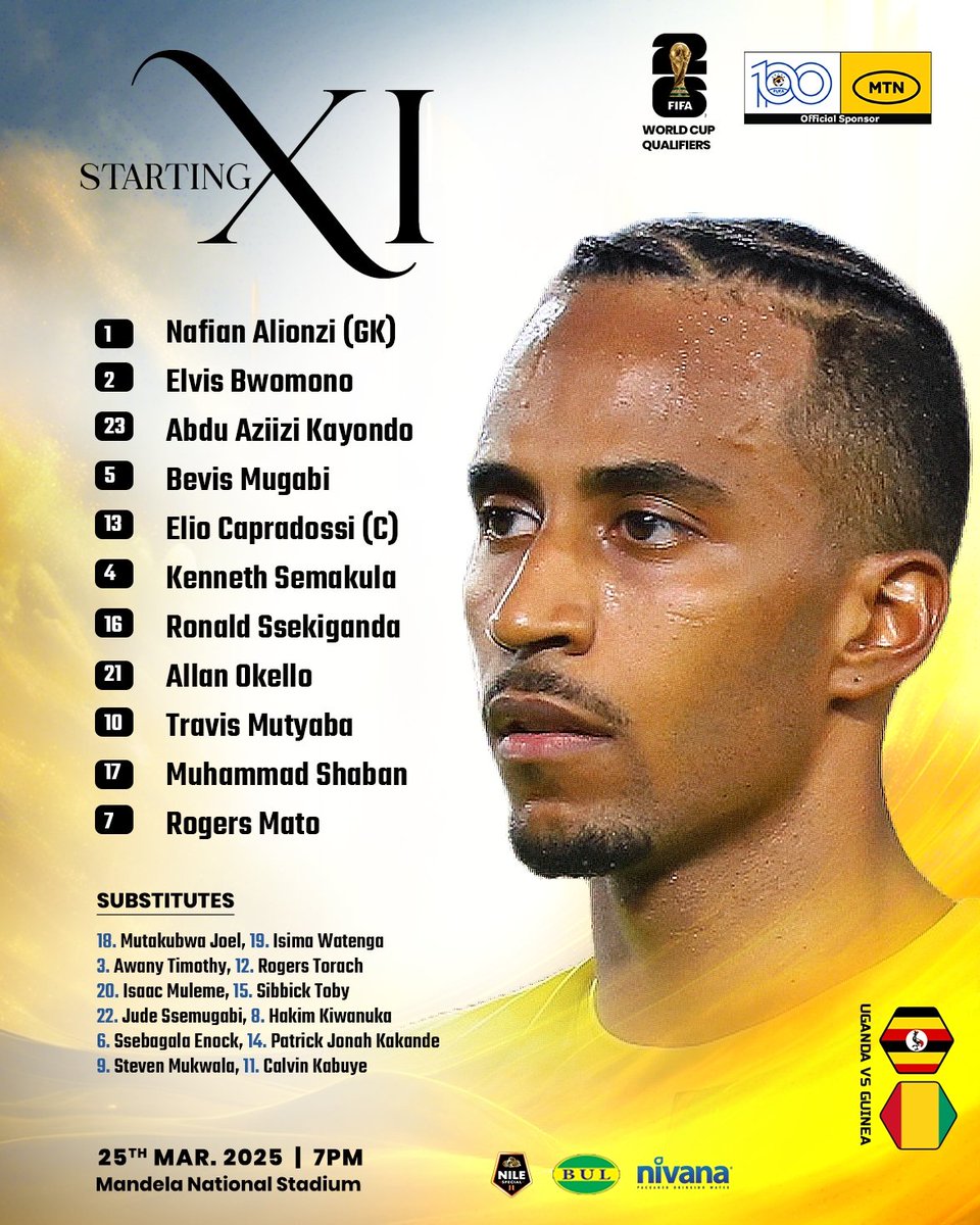 i-Witness (@danielokwee) on Twitter photo The 11 Disciples Paul has Put together to take care of <a href="/sylinational_FR/">Syli National de Guinée FR 🇬🇳</a> .
<a href="/UgandaCranes/">Uganda Cranes</a> jojok amalu...
#UGAGUI | #FIFAWorldCup The 11 Disciples Paul has Put together to take care of <a href="/sylinational_FR/">Syli National de Guinée FR 🇬🇳</a> .
<a href="/UgandaCranes/">Uganda Cranes</a> jojok amalu...
#UGAGUI | #FIFAWorldCup