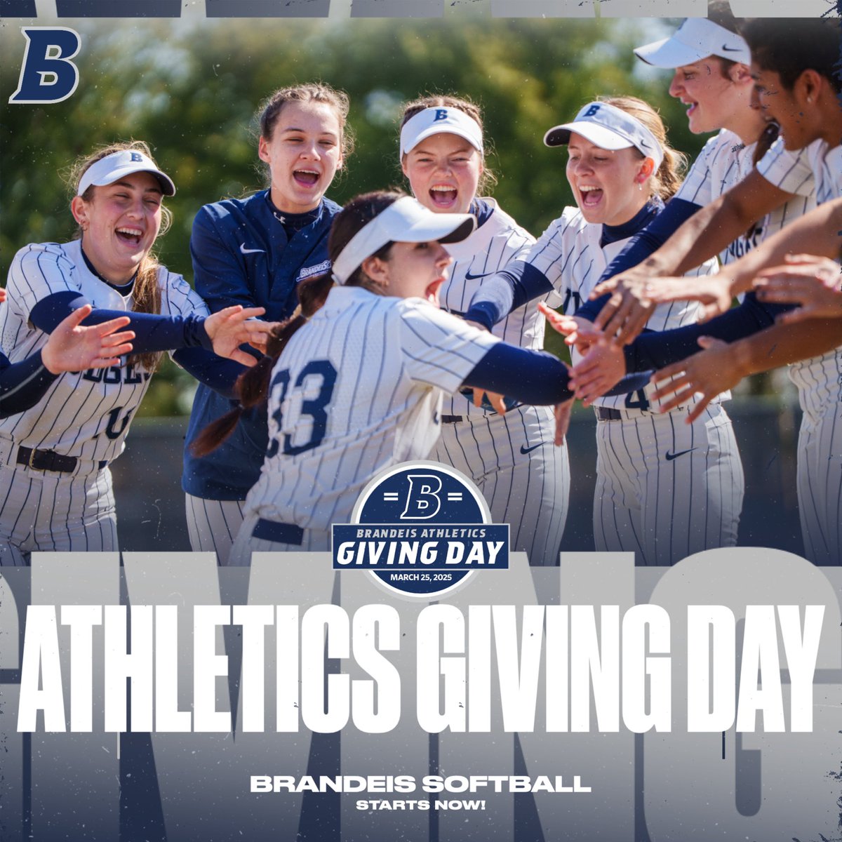 It's Here... #GivingDay 2025! Today, Brandeis Softball is on a mission to reach 75 donors and raise $5,000+ to support our student-athletes with new equipment and opportunities. Help us hit our goal and unlock bonus funds! Make a gift today at BrandeisJudges.com/Give !
