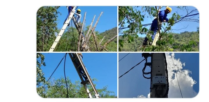 Trabajo diario de las brigadas de línea en el mejoramiento de las redes telefónicas
