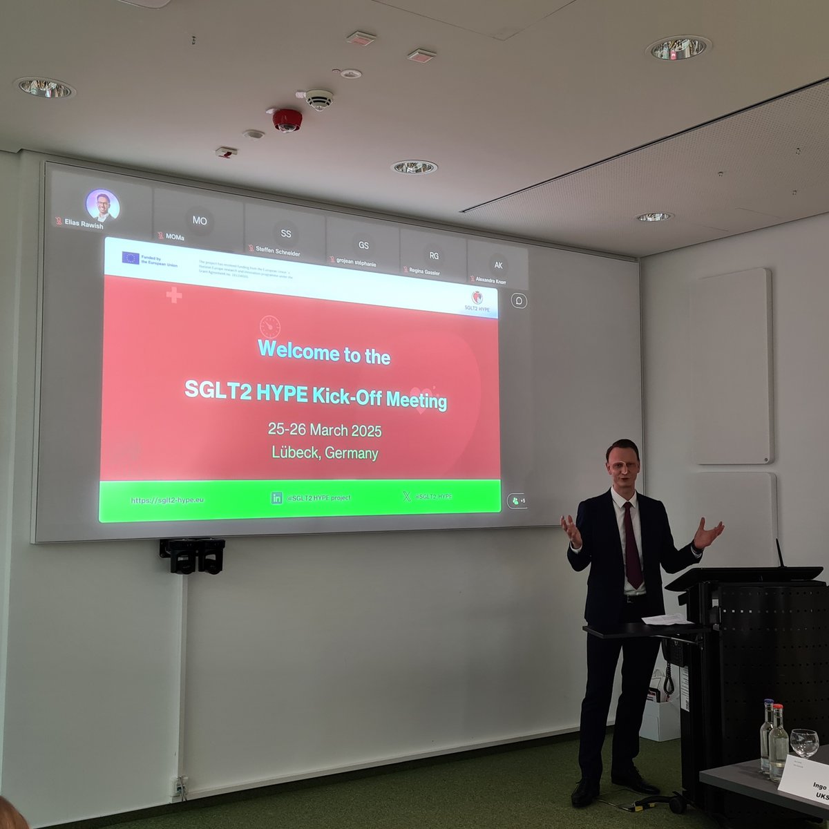 SGLT2 HYPE (@sglt2_hype) on Twitter photo 🚀👏 The #SGLT2HYPE_GA25 KickOff has begun! <a href="/IngoEitel/">Ingo Eitel</a>, Project Coordinator, welcomes all partners unite to study #SGLT2 inhibitors’ proven effective in diabetes & heart failure—as a new therapeutic approach for #hypertension.#Health #CardiovascularHealth #HorizonEU 🚀👏 The #SGLT2HYPE_GA25 KickOff has begun! <a href="/IngoEitel/">Ingo Eitel</a>, Project Coordinator, welcomes all partners unite to study #SGLT2 inhibitors’ proven effective in diabetes & heart failure—as a new therapeutic approach for #hypertension.#Health #CardiovascularHealth #HorizonEU