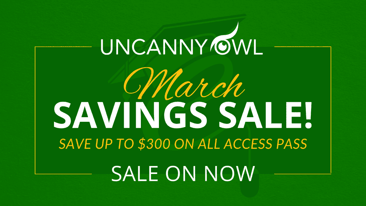 🎓 Our March Savings Sale is on!

Get the top LearnDash bundle at the year’s lowest price—all 5 premium plugins for less than the cost of 2!

Plus, enjoy 60% off Automator Pro-Plus for minimum savings of $400! Sale ends March 28!

March towards savings 👉uncannyowl.com/all-access-pas…