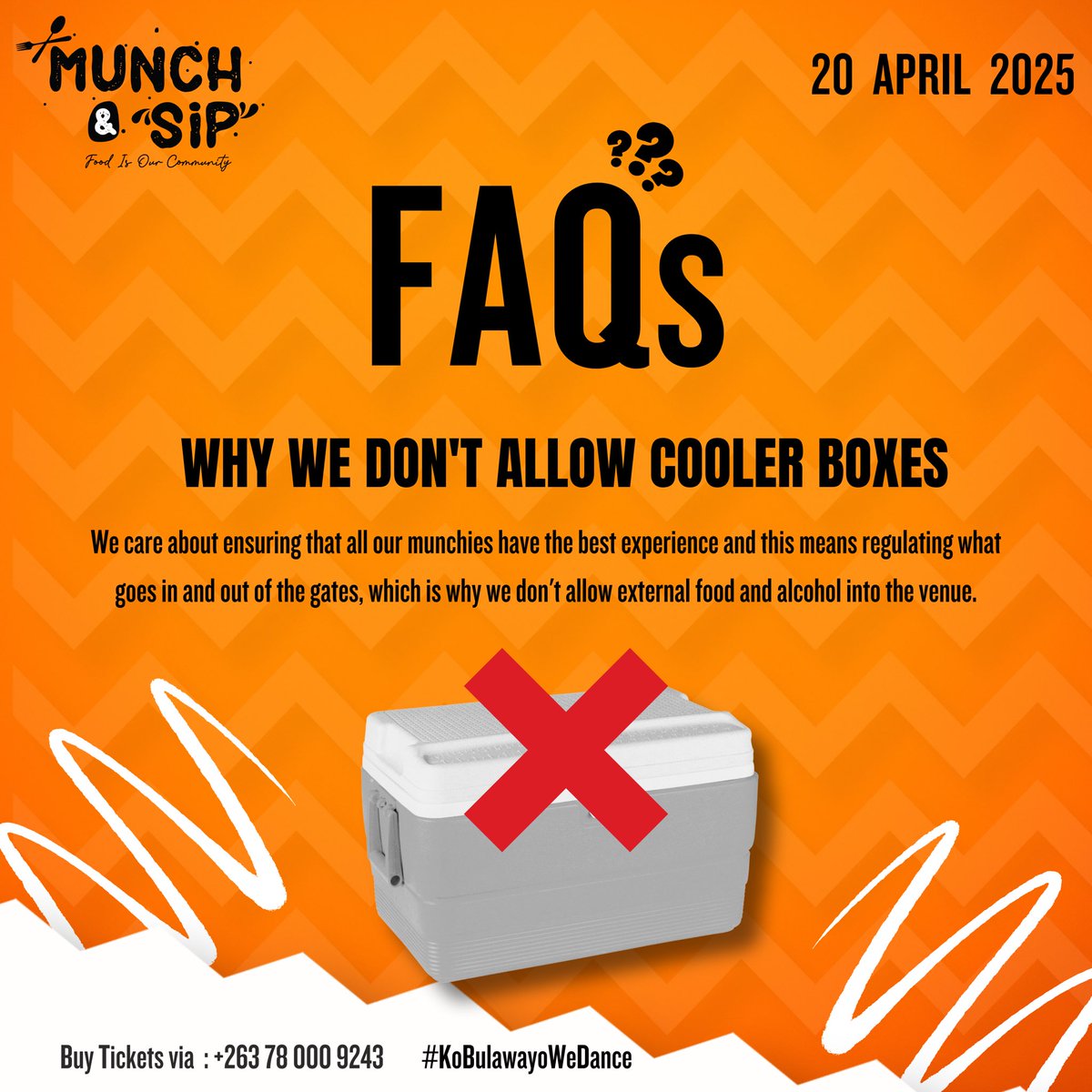 munch_sip's tweet photo. No Man Left Behind 🍻🤩

Take a look at some of our
FAQ's and drop a comment below if you have any other questions! 👊

Tag a mate who might need more info about the 20th of April ‼️🥙🍻

#MunchAndSip #koBulawayoWeDance https://t.co/QOPLzIygNN