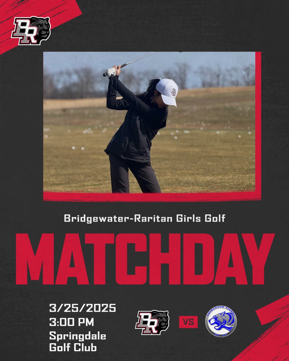 🏌️‍♂️ Bridgewater-Raritan Golf vs. Princeton ⛳

📍 Springdale Golf Club
🕒 Tee-off at 3:00 PM
Let’s go Panthers! 🐾🔥 #BRGolf #NJGolf