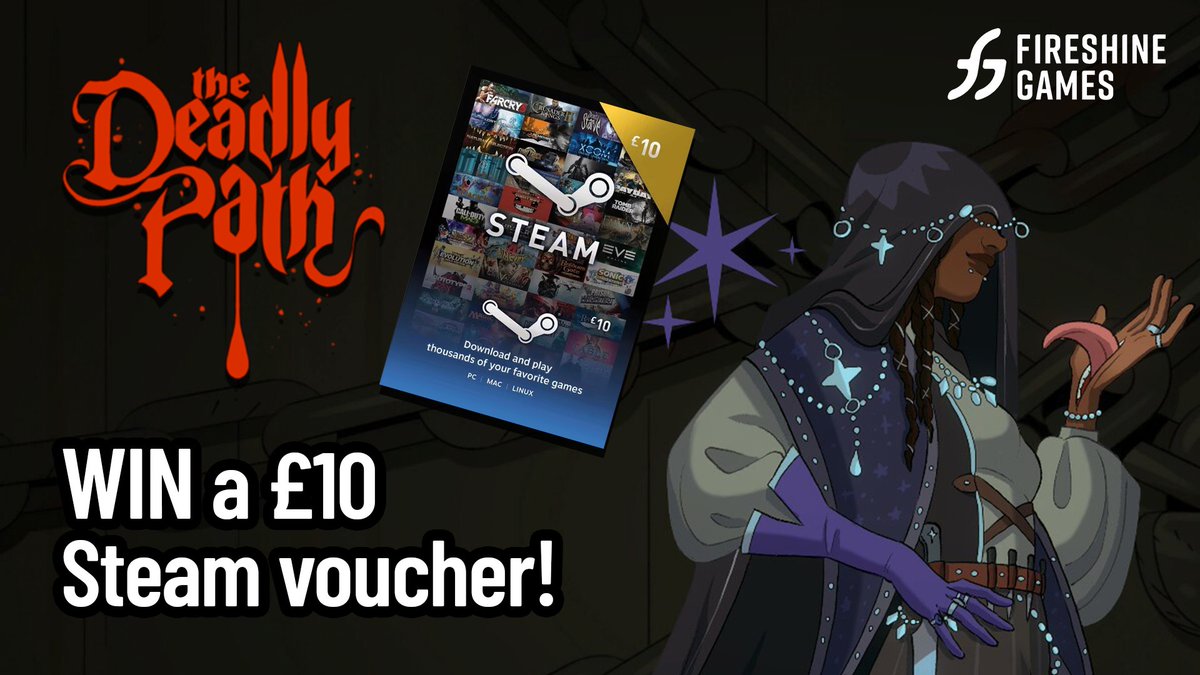 Fireshine Games ๐ฎ (@fireshinegames) on Twitter photo ANOTHER giveaway, you say? ๐
To celebrate the launch of The Deadly Path, we've got a ยฃ10 Steam voucher up for grabs! To enter:
๐ฅ Follow <a href="/FireshineGames/">Fireshine Games ๐ฎ</a>
๐ Follow <a href="/DeadlyPathGame/">The Deadly Path ๐ OUT NOW</a>
๐ Comment a GIF of something you'd find in the underworld
Entries close this Friday! ANOTHER giveaway, you say? ๐
To celebrate the launch of The Deadly Path, we've got a ยฃ10 Steam voucher up for grabs! To enter:
๐ฅ Follow <a href="/FireshineGames/">Fireshine Games ๐ฎ</a>
๐ Follow <a href="/DeadlyPathGame/">The Deadly Path ๐ OUT NOW</a>
๐ Comment a GIF of something you'd find in the underworld
Entries close this Friday!