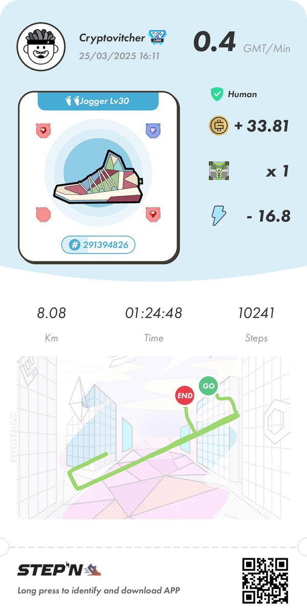 Gaga00S's tweet photo. My move to earn journey:
@Stepnofficial made me walking
@DEFITofficial made me running
Will @The_Life_Bomb make we flying ?
#TLBLover , #DEFITBORG, #M2E https://t.co/22o9vPL8PC
