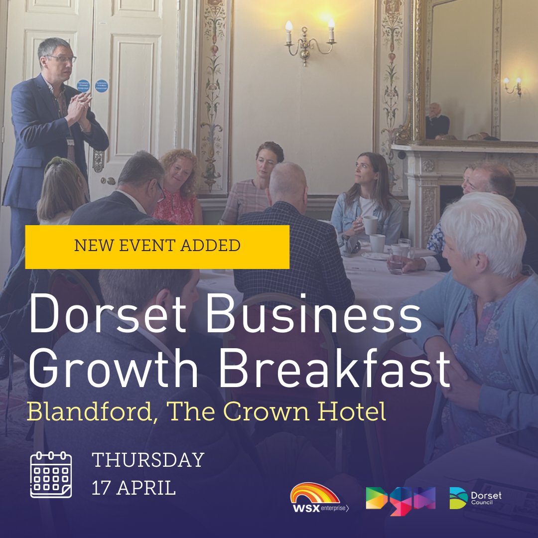 NEW BREAKFAST EVENT ADDED

Are you a Dorset Business who is looking to increase its business connections? Then join us for our upcoming business growth event in Blandford at the Crown Hotel on 17th April! 

Here’s the place to book your spot: eventbrite.com/e/127487079586…