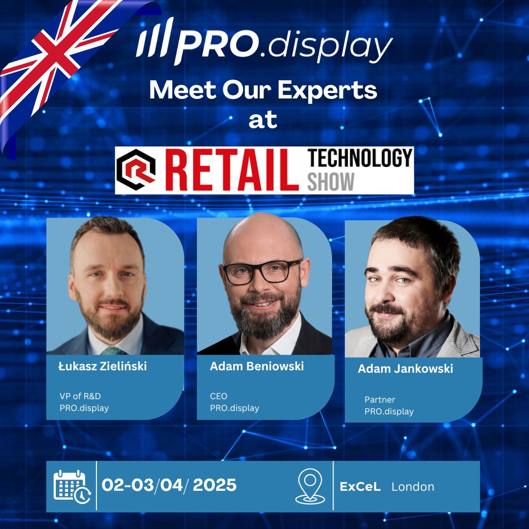 ProbsPL's tweet image. 📢 See PRO.display in action at the Retail Technology Show in London! 🚀

We invite you to visit us at stand U38 during the biggest retail industry event, taking place on April 2–3, 2025, at ExCeL London.

See you there!

#RetailTechnologyShow #RTS2025 #PROdisplay #PBS