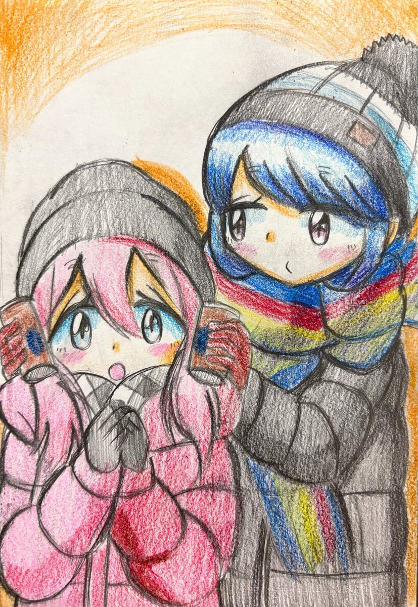 ゆるキャン「なでリン #ゆるキャン #各務原なでしこ #志摩リン 」|青葉クワックス🍥逃走中×謎解きのイラスト