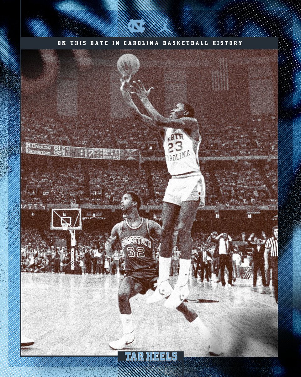 Carolina Basketball Stats & Info (@uncmbbstats) on Twitter photo ππ§ ππ‘π’π¬ ππππ π’π§ πππ«π¨π₯π’π§π πππ¬π€πππππ₯π₯ π‘π’π¬ππ¨π«π²
Forty-three years ago today (3/29/82), Michael Jordan hit this game-winner in a 63-62 win over Georgetown, winning Dean Smith's first NCAA title as head coach. ππ§ ππ‘π’π¬ ππππ π’π§ πππ«π¨π₯π’π§π πππ¬π€πππππ₯π₯ π‘π’π¬ππ¨π«π²
Forty-three years ago today (3/29/82), Michael Jordan hit this game-winner in a 63-62 win over Georgetown, winning Dean Smith's first NCAA title as head coach.