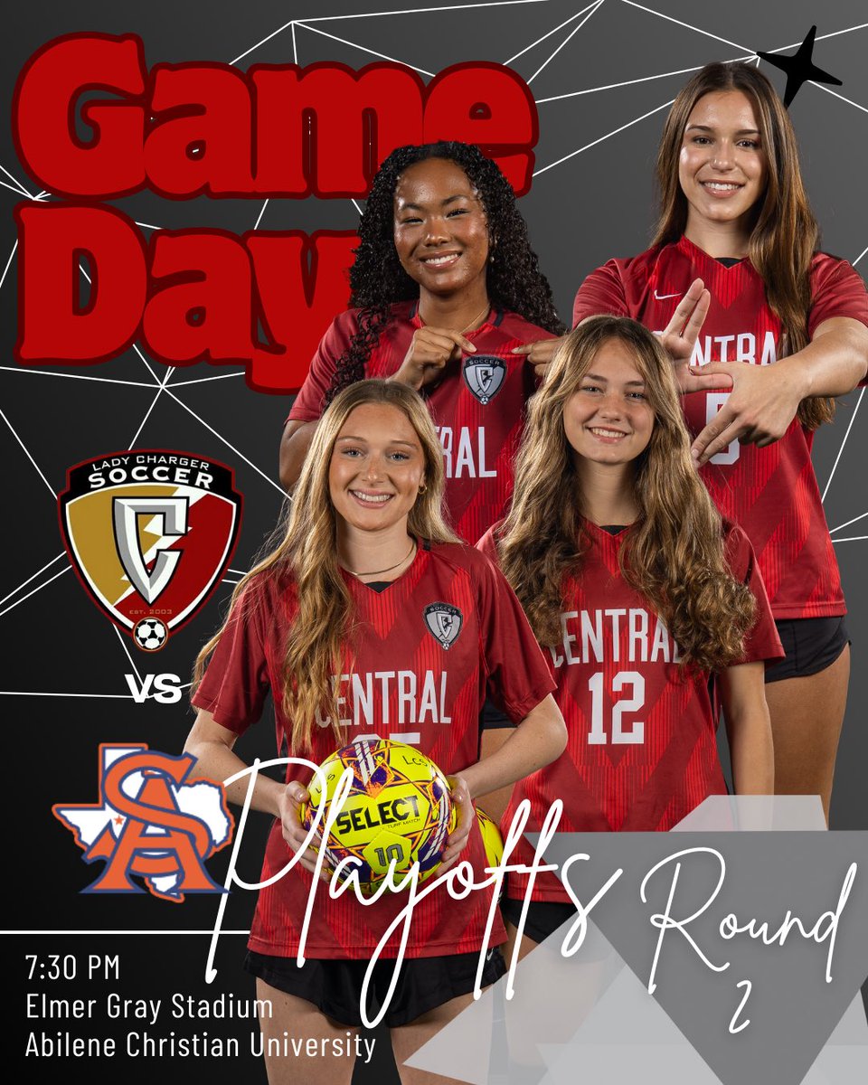 Lady Chargers Soccer (@chs_lcs) on Twitter photo It’s ⚡️⚽️ G A M E D A Y ⚽️⚡️
Round 2 of playoffs vs San Angelo Central
<a href="/KellerCentralHS/">Keller Central HS</a> <a href="/KISDAthletics/">Keller ISD Athletics</a> <a href="/Chargers_CHS/">⚡️Keller Central Athletics⚡️</a>
#chargernation #boltsup #playoffs #breakthewheel It’s ⚡️⚽️ G A M E D A Y ⚽️⚡️
Round 2 of playoffs vs San Angelo Central
<a href="/KellerCentralHS/">Keller Central HS</a> <a href="/KISDAthletics/">Keller ISD Athletics</a> <a href="/Chargers_CHS/">⚡️Keller Central Athletics⚡️</a>
#chargernation #boltsup #playoffs #breakthewheel