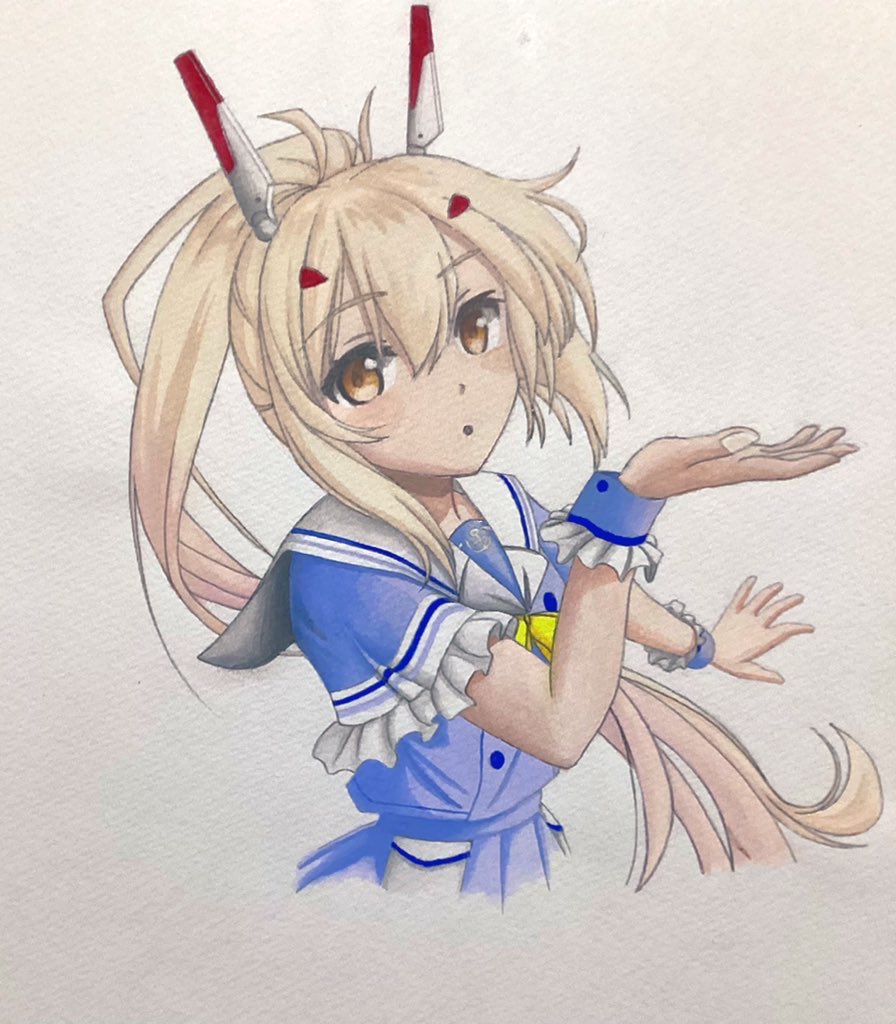 アズレン「#アズレンの好きなスキン貼ろうぜ 私は、通常スキンしか描かないからな。 えええ?」|真オーゼ（(@_@))のイラスト