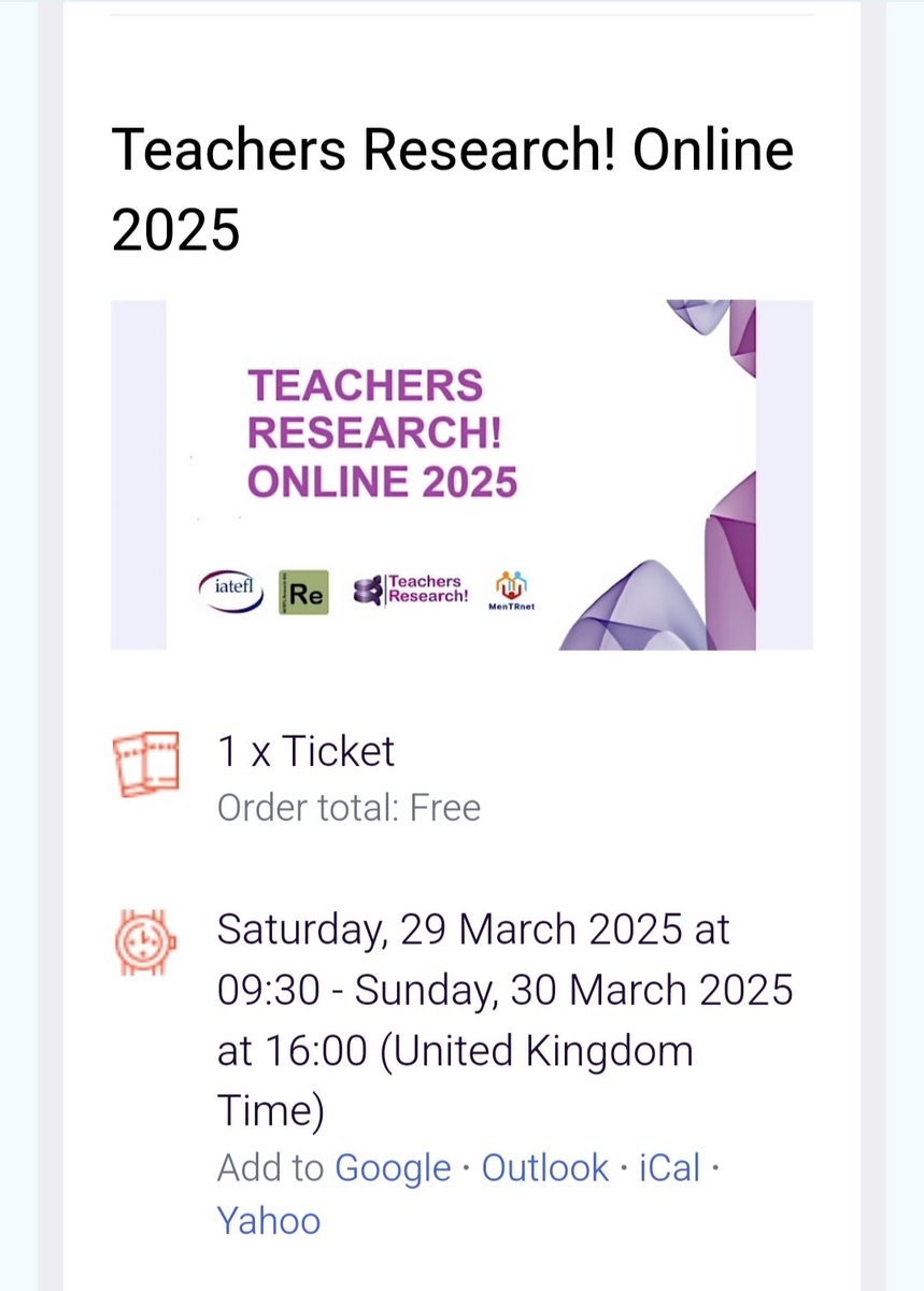 We’re excited to share that we’ll be presenting at the Teachers Research! Online 2025 conference! Mark your calendars for March 29-30, 2025. Looking forward to connecting with fellow educators and researchers!

<a href="/IATEFLResig/">IATEFL ReSIG</a> <a href="/iatefl/">IATEFL</a>