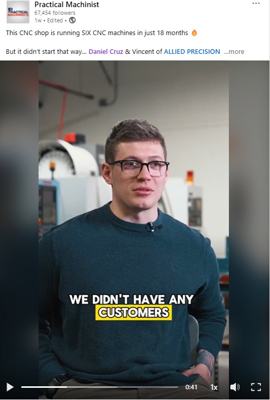 APC_CNC's tweet photo. What a start to 2025!

We were featured in Practical Machinist’s Shop Tour Series, picked up some new contracts, brought in a bunch of new customers—and honestly, there haven’t been enough hours in the day.

Check out our video when you get a chance. We really appreciate all the support and feedback!