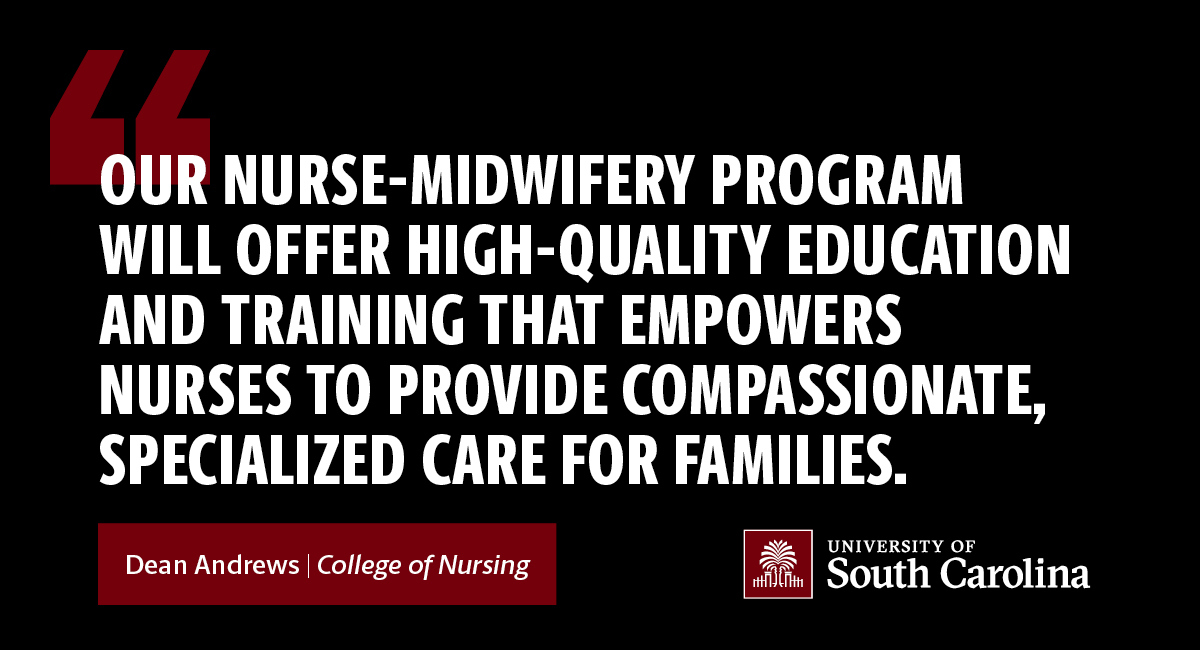 📢 EXCITING ANNOUNCEMENT 📢

Beginning Fall 2025, USC’s College of Nursing will start offering South Carolina’s *only* accredited nurse-midwifery program, providing online pathways for nurses to specialize in maternal health. Find out more: bit.ly/421I3Gw