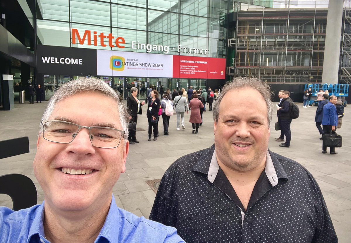 gbie_slipcoat's tweet photo. #GBIE President @David_Bareich Bareich and our Innovation &amp; Quality Manager Joe Bencsik are in Nuremberg this week for the @EC_Show, catching up with customers, suppliers, and exploring the latest in the world of coatings technologies. #ECS2025
 
➡️ https://t.co/PnmgVcdF2m https://t.co/YJwAdQkKkC