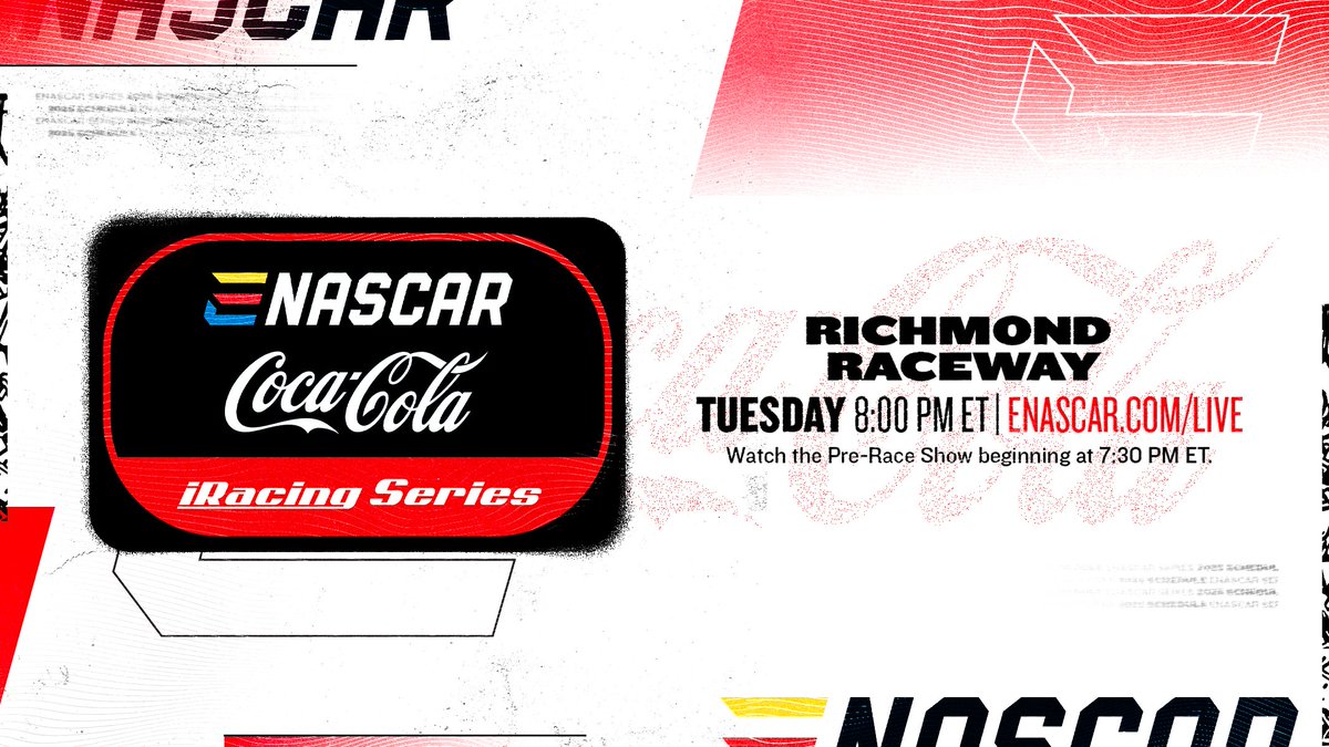 fgrACCEL eRacing (@fgraccele) on Twitter photo π¨ ONE HOUR COUNTDOWN: π¨
Tonight watch <a href="/RyanLuza/">Ryan Luza</a> & <a href="/Merch_N57/">Merch</a> hunt for victory for <a href="/FgraccelE/">fgrACCEL eRacing</a> in the fourth race of the <a href="/ENASCARGG/">ENASCAR</a> <a href="/CocaColaRacing/">Coca-Cola Racing</a> <a href="/iRacing/">iRacing</a> Series season <a href="/RichmondRaceway/">Richmond Raceway</a>
Catch the action at 8:00 p.m. eNASCAR.com/live
#NASCAR #iRacing <a href="/eatsleeprace/">EATSLEEPRACE</a> π¨ ONE HOUR COUNTDOWN: π¨
Tonight watch <a href="/RyanLuza/">Ryan Luza</a> & <a href="/Merch_N57/">Merch</a> hunt for victory for <a href="/FgraccelE/">fgrACCEL eRacing</a> in the fourth race of the <a href="/ENASCARGG/">ENASCAR</a> <a href="/CocaColaRacing/">Coca-Cola Racing</a> <a href="/iRacing/">iRacing</a> Series season <a href="/RichmondRaceway/">Richmond Raceway</a>
Catch the action at 8:00 p.m. eNASCAR.com/live
#NASCAR #iRacing <a href="/eatsleeprace/">EATSLEEPRACE</a>