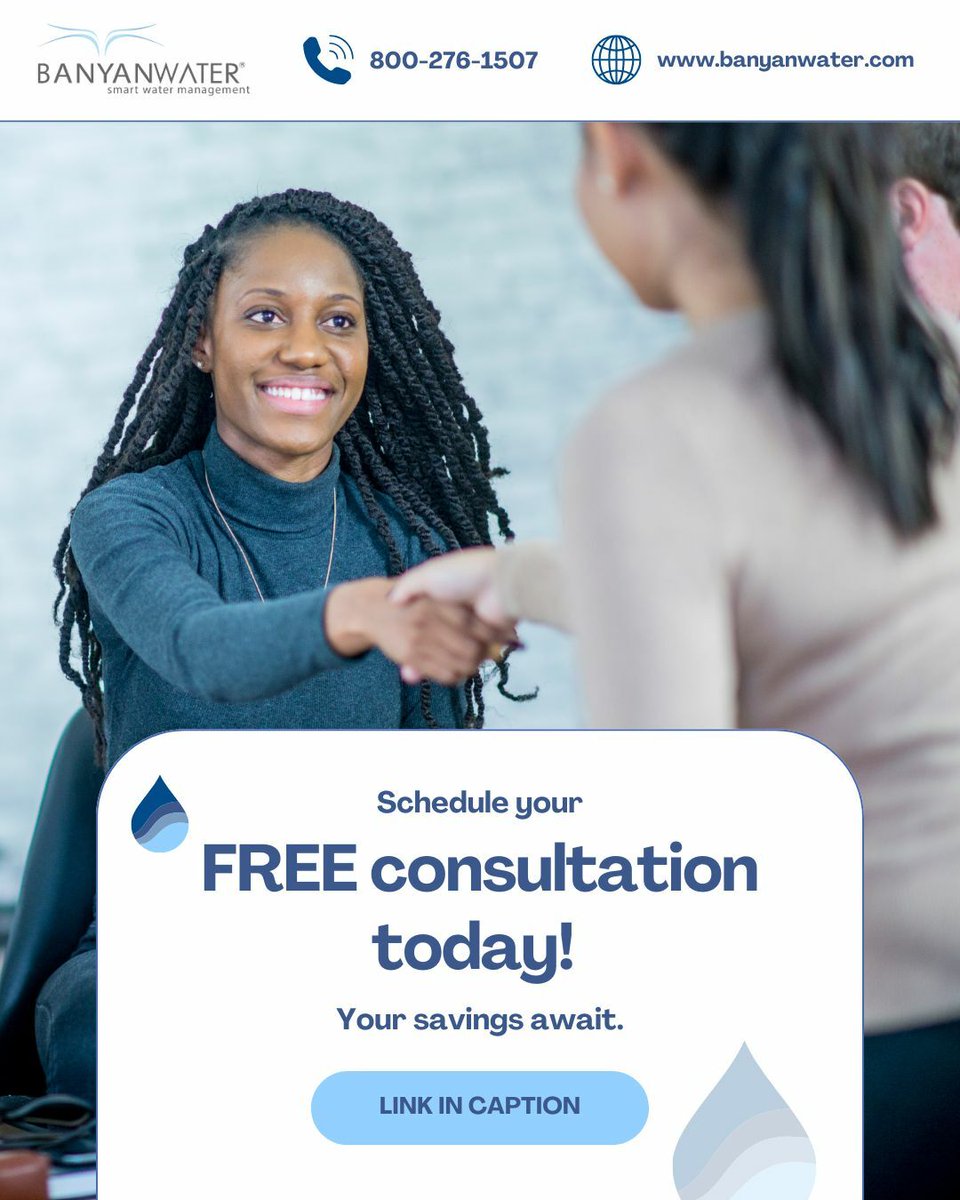 Assess your current water usage, identify savings opportunities, and discover how Banyan’s solutions help your company specifically all in one place. Schedule a free consultation with one of our experts today banyanwater.com/calculate-wate… #FreeWaterConsultation #BanyanWater #SaveWater