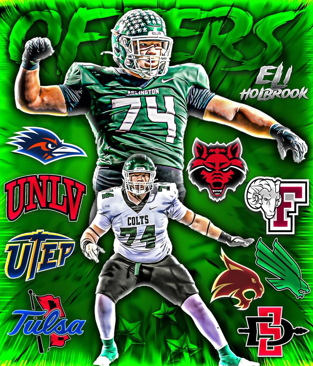 Eli Holbrook (@eli_holbrook74) on Twitter photo Blessed to receive my first 9 d1 offers! Expected to receive more coming soon!
<a href="/ahscoltfootball/">ARLINGTON FOOTBALL</a> <a href="/pnelly73/">Philip Nelson</a> <a href="/Coach_Hanson2/">Andrew Hanson</a> <a href="/coachCpip/">Colby Pippen</a> Blessed to receive my first 9 d1 offers! Expected to receive more coming soon!
<a href="/ahscoltfootball/">ARLINGTON FOOTBALL</a> <a href="/pnelly73/">Philip Nelson</a> <a href="/Coach_Hanson2/">Andrew Hanson</a> <a href="/coachCpip/">Colby Pippen</a>