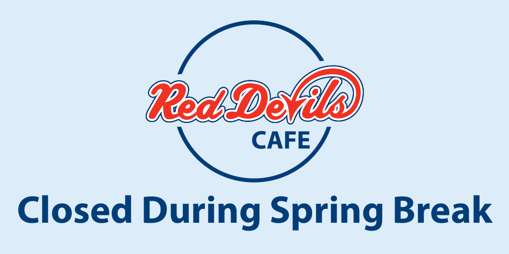 LowerCC's tweet image. Sorry for any Inconvenience! The Red Devils Cafe will be closed during Spring Break. We will reopen for Spring Quarter, April 7th. #LowerColumbiaCollege #LowerCC #RedDevilsCafe #LCCcafe #LCCnotices #LCCclosure
