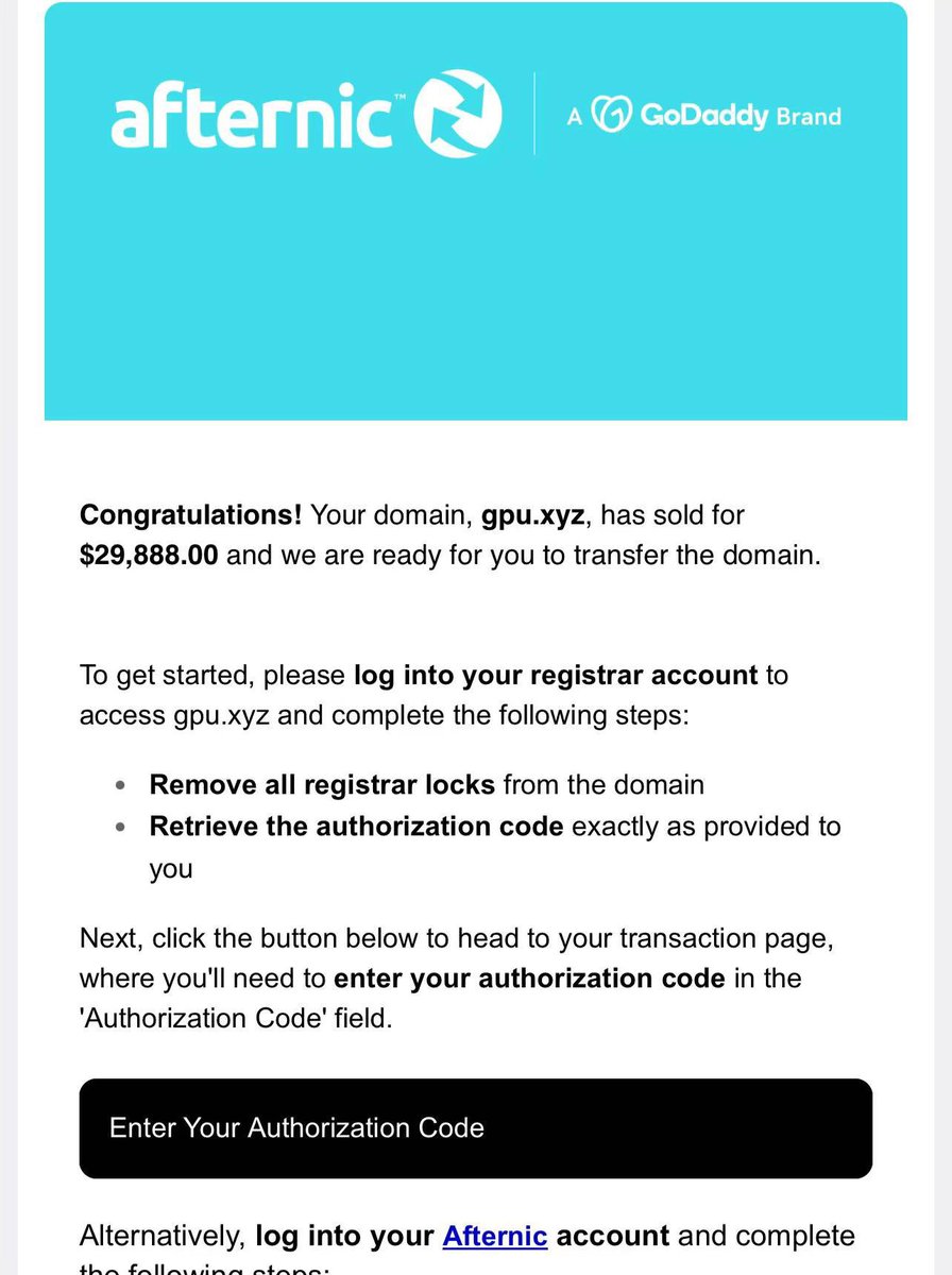 Gpu.xyz sold for $29,888 via @Afternic! 🎉
Congratulations to both the seller and the buyer!

#DomainSales #Afternic #XYZ #MustaphaTrends #Domainforsale #DomainMarket