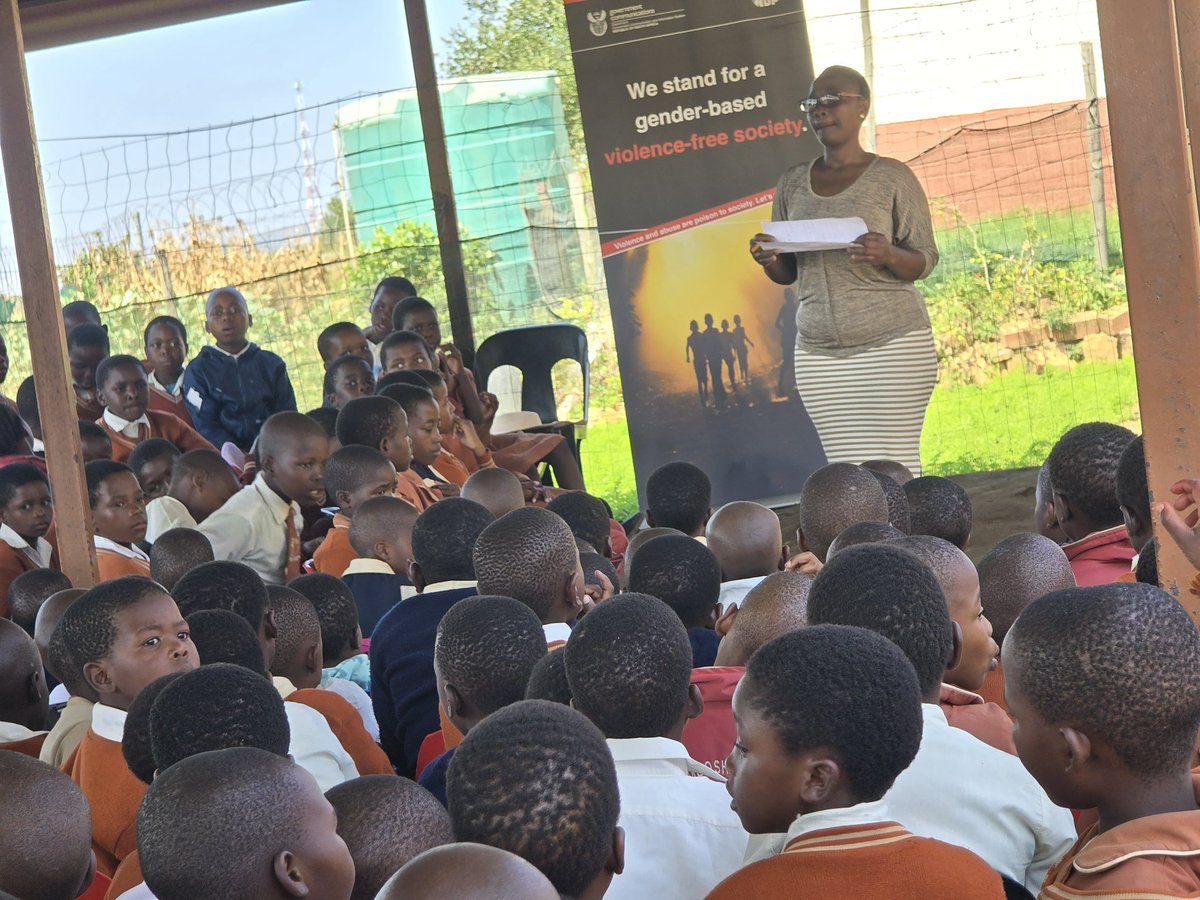 GCIS_KZN's tweet photo. The KZN Department of Economic Development, Tourism and Environmental Affairs, in partnership with the National Department of Forestry, Fisheries and the Environment and Government Communication Information System (GCIS) are celebrating the National Water Week which is themed "Glacier Preservation" at Nocomboshe Combined School in Msinga Top Area. The Commemoration of this week is a significant way of raising awareness about the importance of water for human survival, the environment and socio-economic development, and it allows role players such as government, business sector and the community to jointly reflect on water scarcity challenges in South Africa and globally. 
As part of Human Rights, Government Communication Information System (GCIS) handed over the valuable RSA Constitution and National Identity book of national symbols to the school library to equip learners with resourceful information.