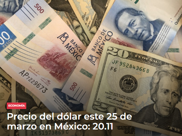 Para este martes 25 de marzo de 2025, el tipo de cambio se ubicó en $20.1123 por dólar, informó Banxico.

➡️ Más información: tinyurl.com/yh2d23ka

#TipoDeCambio #Economia