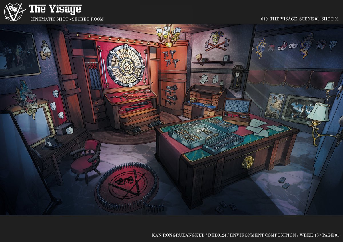 ArtofSilentBird's tweet image. [Part 1] The Visage

Executive club and secret basement design.

#conceptart #conceptdesigner #conceptartist #characterdesign #conceptdesign #characterart #thevisage #environmentconceptart #EnvironmentDesign #cutaway #assassin #spy #agent