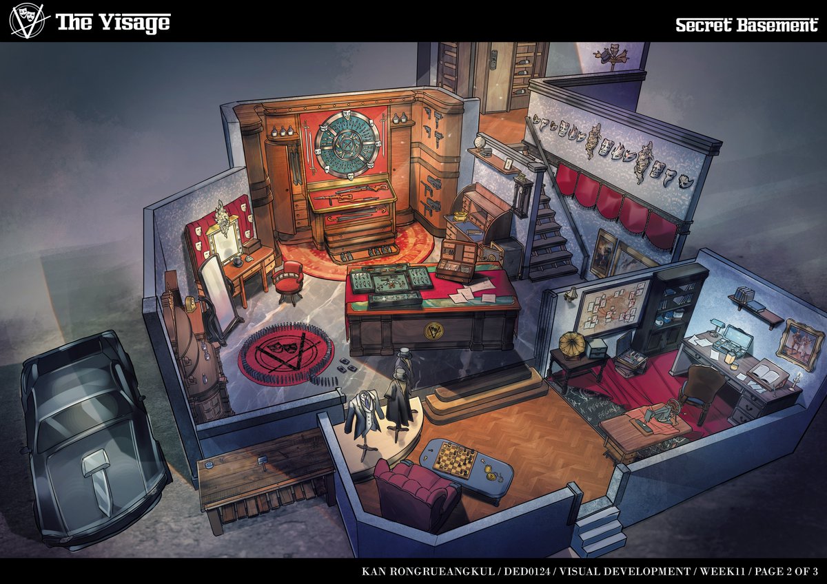 ArtofSilentBird's tweet image. [Part 1] The Visage

Executive club and secret basement design.

#conceptart #conceptdesigner #conceptartist #characterdesign #conceptdesign #characterart #thevisage #environmentconceptart #EnvironmentDesign #cutaway #assassin #spy #agent