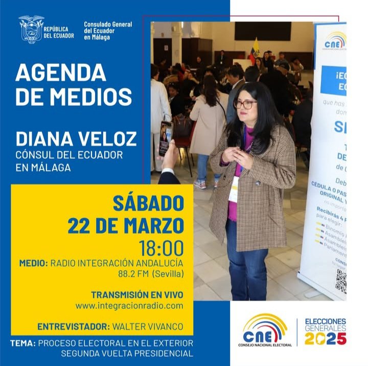 📢 Sintonízanos, estamos al aire!

88.2 FM (Sevilla)
integracionradio.com

¡Vamos todos por Ecuador! 🇪🇨