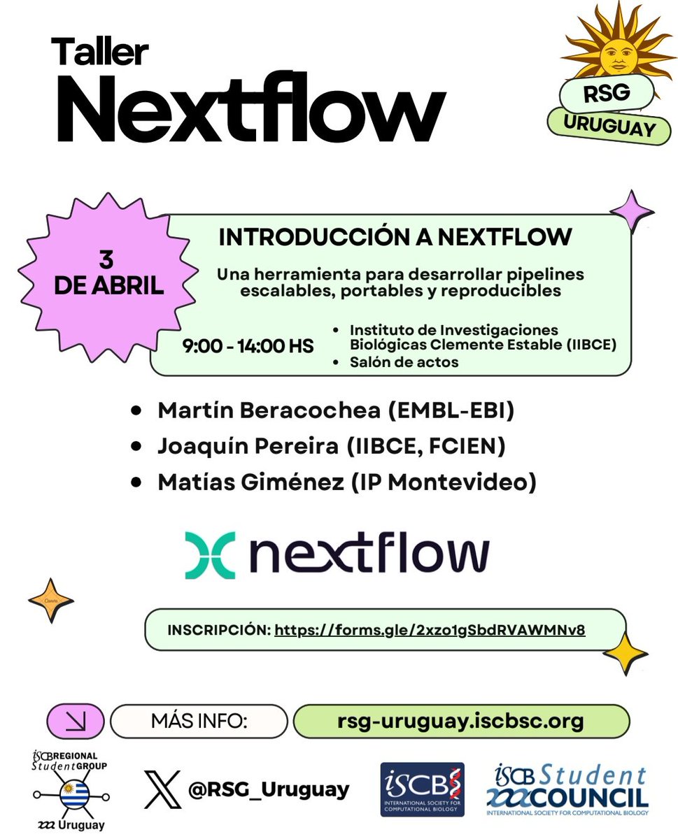 RSG_Uruguay's tweet image. Les invitamos a inscribirse al primer taller de herramientas bioinformáticas del año!
Inscripciones: forms.gle/2xzo1gSbdRVAWM…
@nextflowio