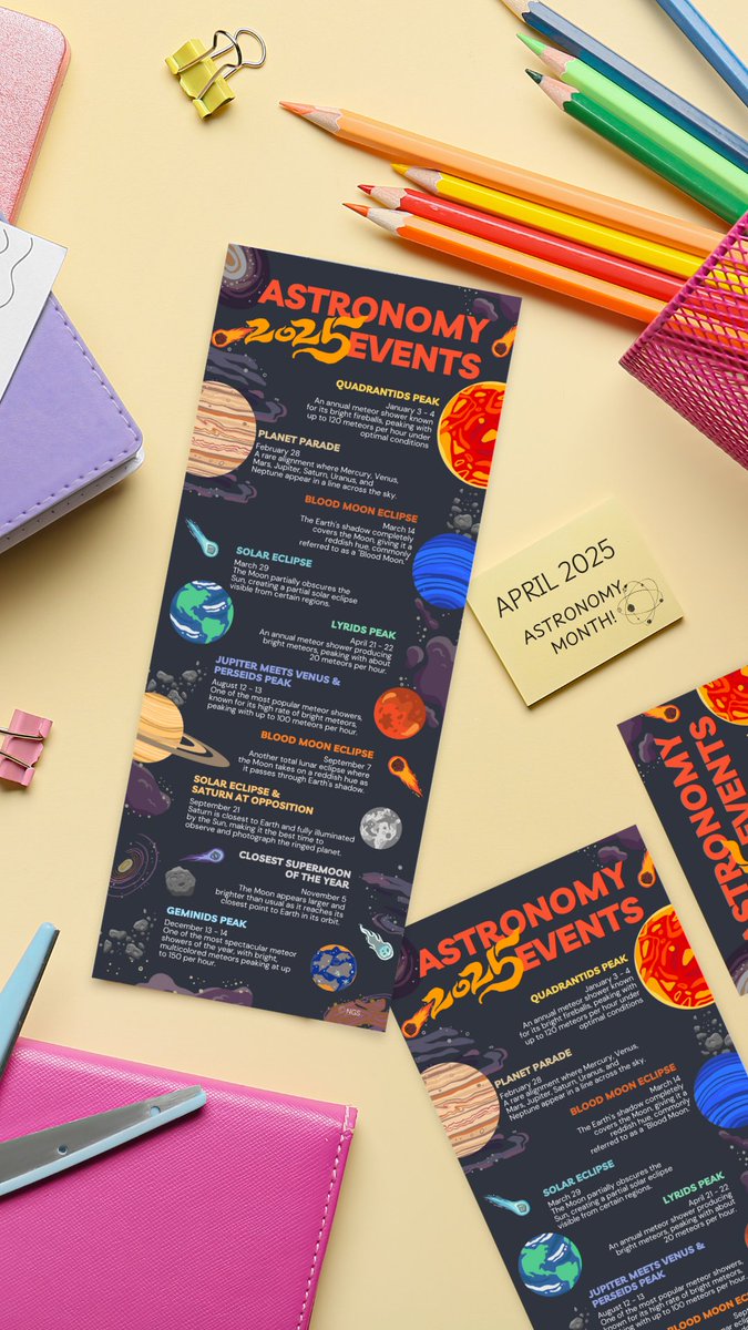 🚀Celebrate National Astronomy Month!🌌
To help you bring the night sky into your classroom, we’ve created an Astronomy Events 2025 infographic and bookmarks featuring must-see celestial events throughout the year.🔭
nitty-gritty-science.ck.page/2b6d4a5491
#AstronomyMonth #ScienceTeachers