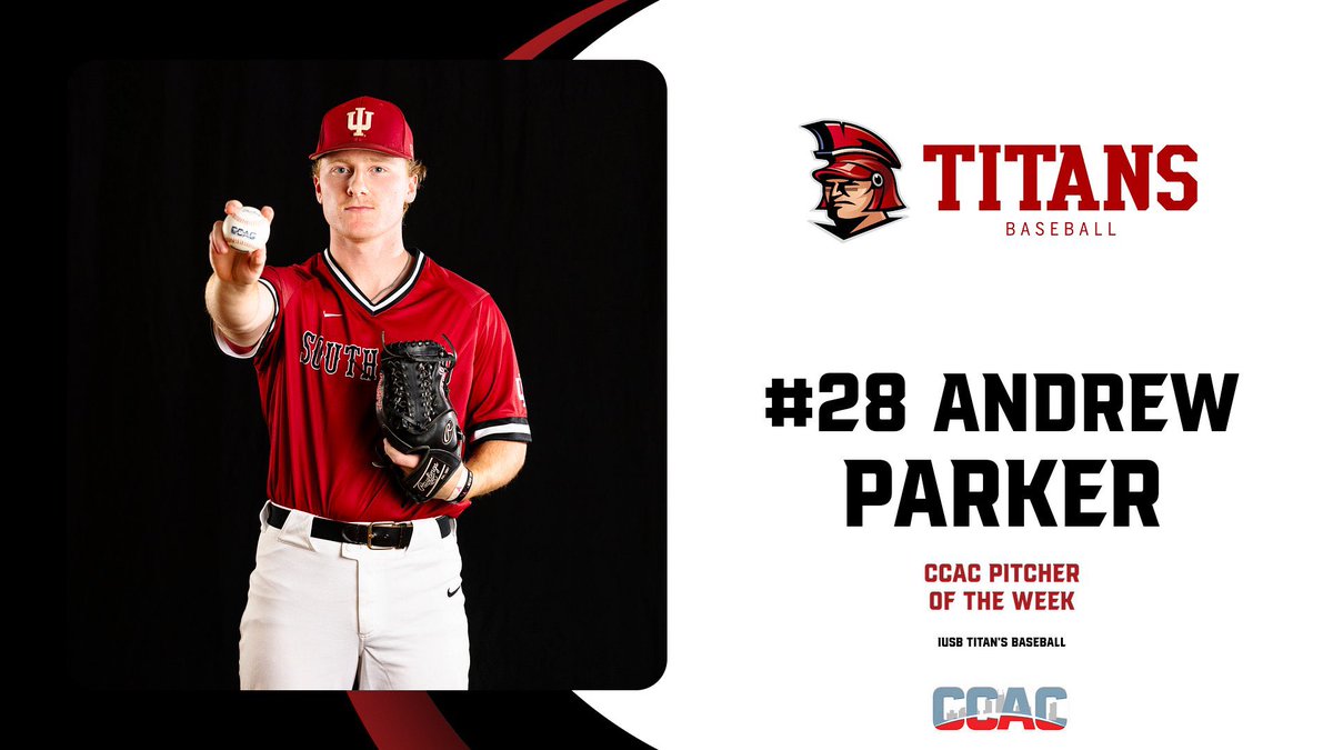 Titan Athletics (@iusbtitans) on Twitter photo Congratulations to <a href="/IUSBbase/">IUSB Baseball</a> Sophomore Andrew Parker for earning the CCAC Pitcher of the Week award‼️
Read the full story here: ccacsports.com/sports/bsb/202… Congratulations to <a href="/IUSBbase/">IUSB Baseball</a> Sophomore Andrew Parker for earning the CCAC Pitcher of the Week award‼️
Read the full story here: ccacsports.com/sports/bsb/202…