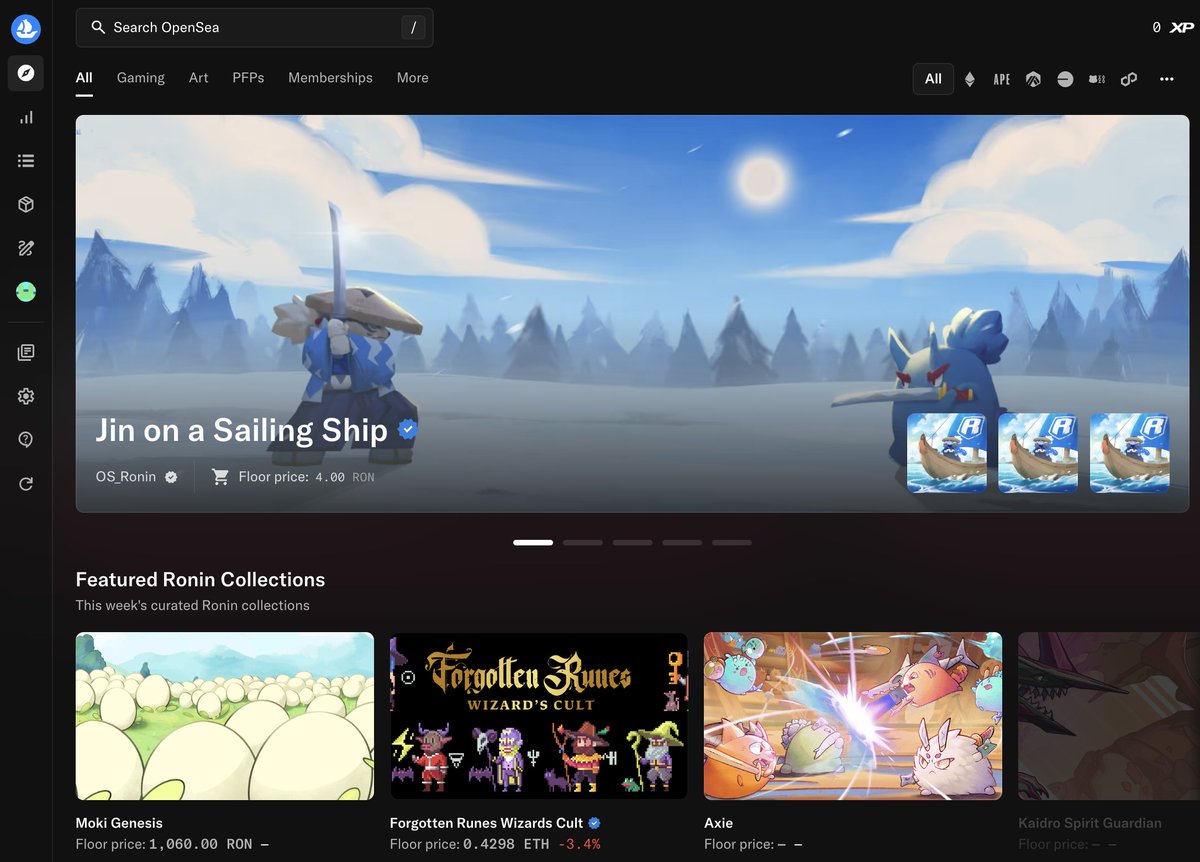 Mokis are the first featured Ronin collection on <a href="/opensea/">OpenSea</a> 🔥🥹