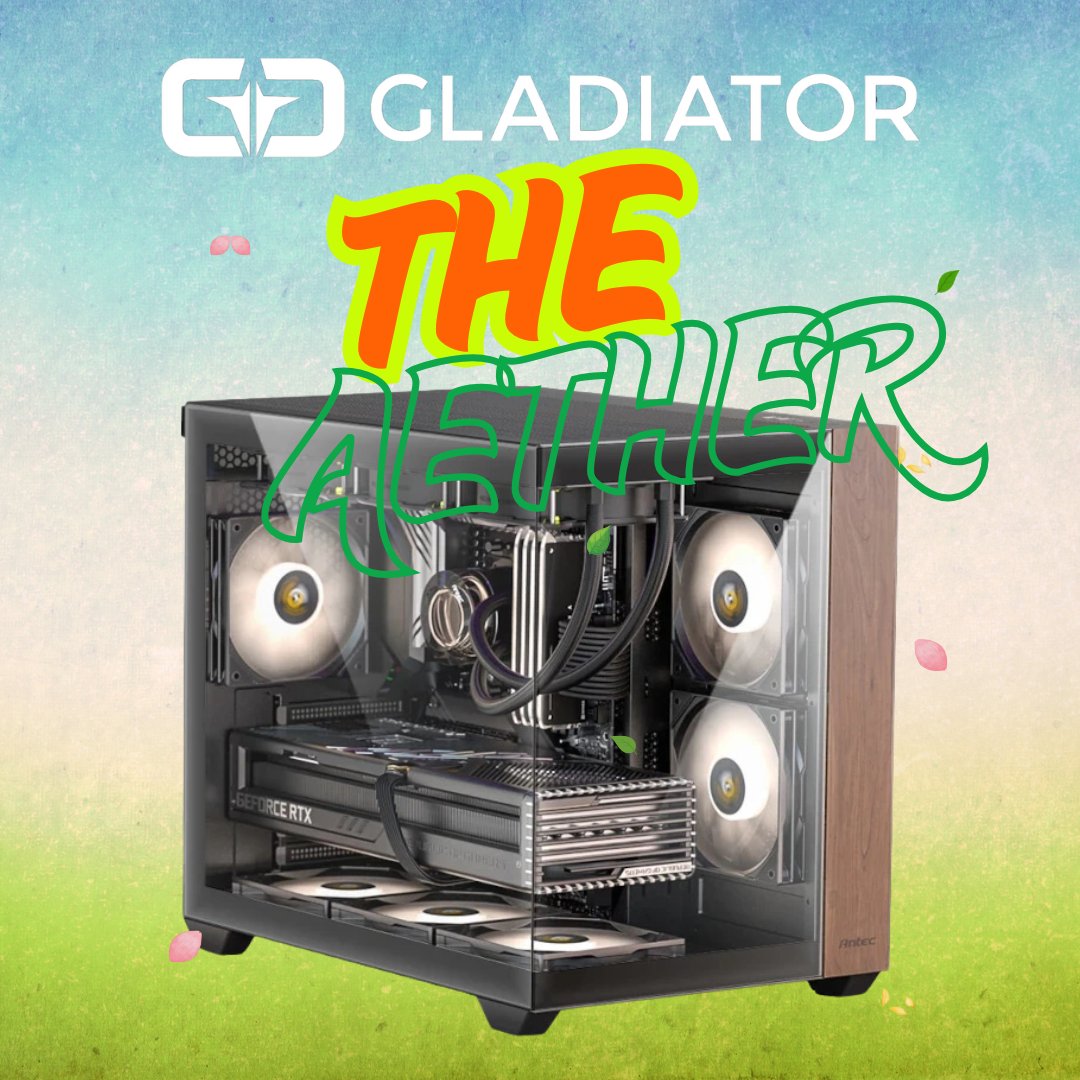GladiatorPC's tweet photo. Meet the Aether custom AMD Gaming PC from Gladiator:

🧠 AMD Ryzen 7 7800X3D 
👁️ GeForce RTX 5070 Ti 16GB
⚡️ 32GB DDR5 5200MHz
🟫 Antec CX800 Wood/Black Case

Was £2299.99, now £1999.99 🔗 https://t.co/aowLYWHkny https://t.co/ZYrH6uugdW