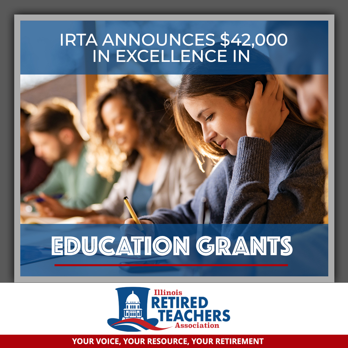 Do you have a fantastic idea for a special project that will inspire your students but need extra funds? IRTA can help you bring your creative visions to life!

Interested in applying? Submit your application online by June 1, 2025!

Apply Now > irtaonline.org/foundation/gra…
